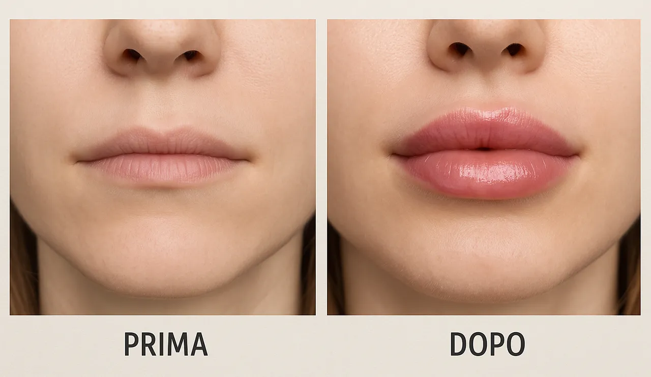 Filler labbra prima e dopo